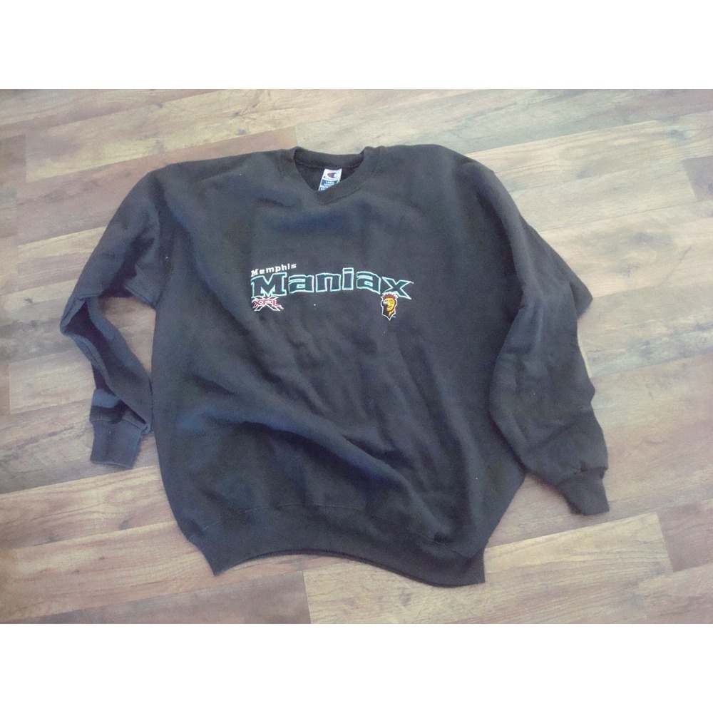 MEMPHIS MANIAX XFL CHAMPION‎ SWEATSHIRT      SHIRT  DEADSTOCK  VINTAGE TT1
